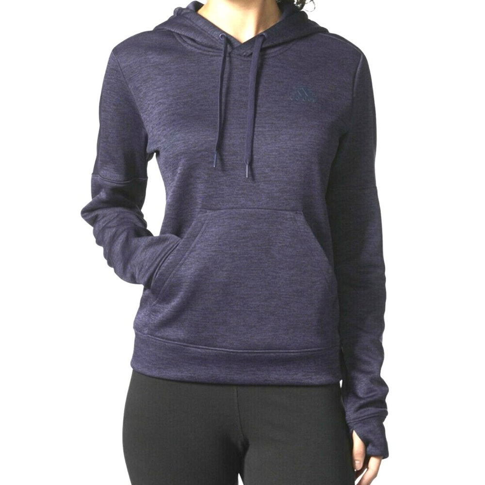 Adidas TI Fleece Pull Over Fleece Hoodie SweatShirt Navy